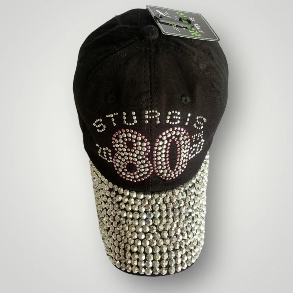 2020 STURGIS 80th Anniversary Hat | Black & Bling | See‎ Measurements